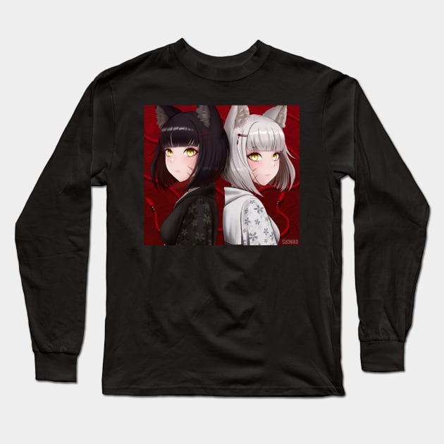 neko girls Long Sleeve T-Shirt by SUONIKO